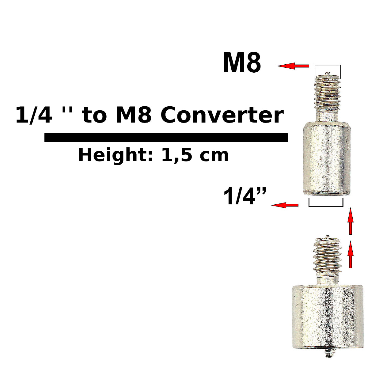 1/4'' to 5/16 '' (6,3 mm to 8 mm) Screw Thread Die Converter Adapter