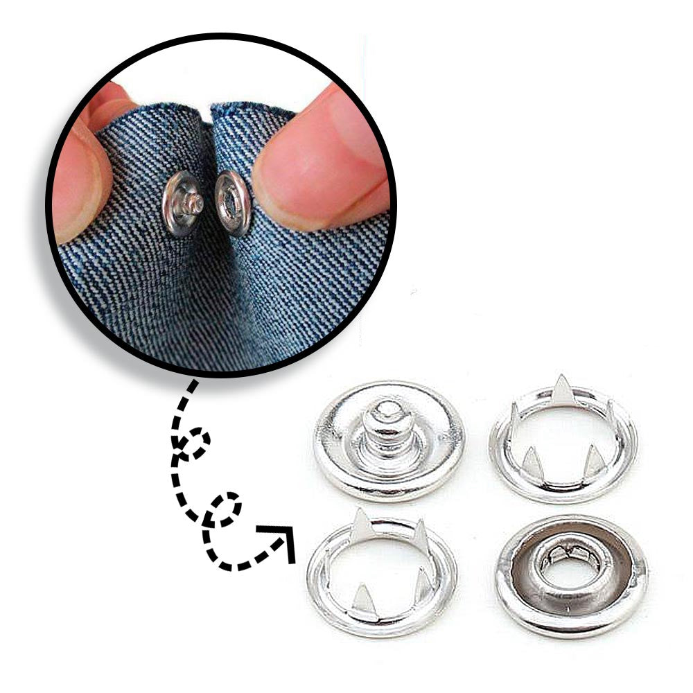 Open Prong Snap Button Fastener 9,5 mm = 3/8"