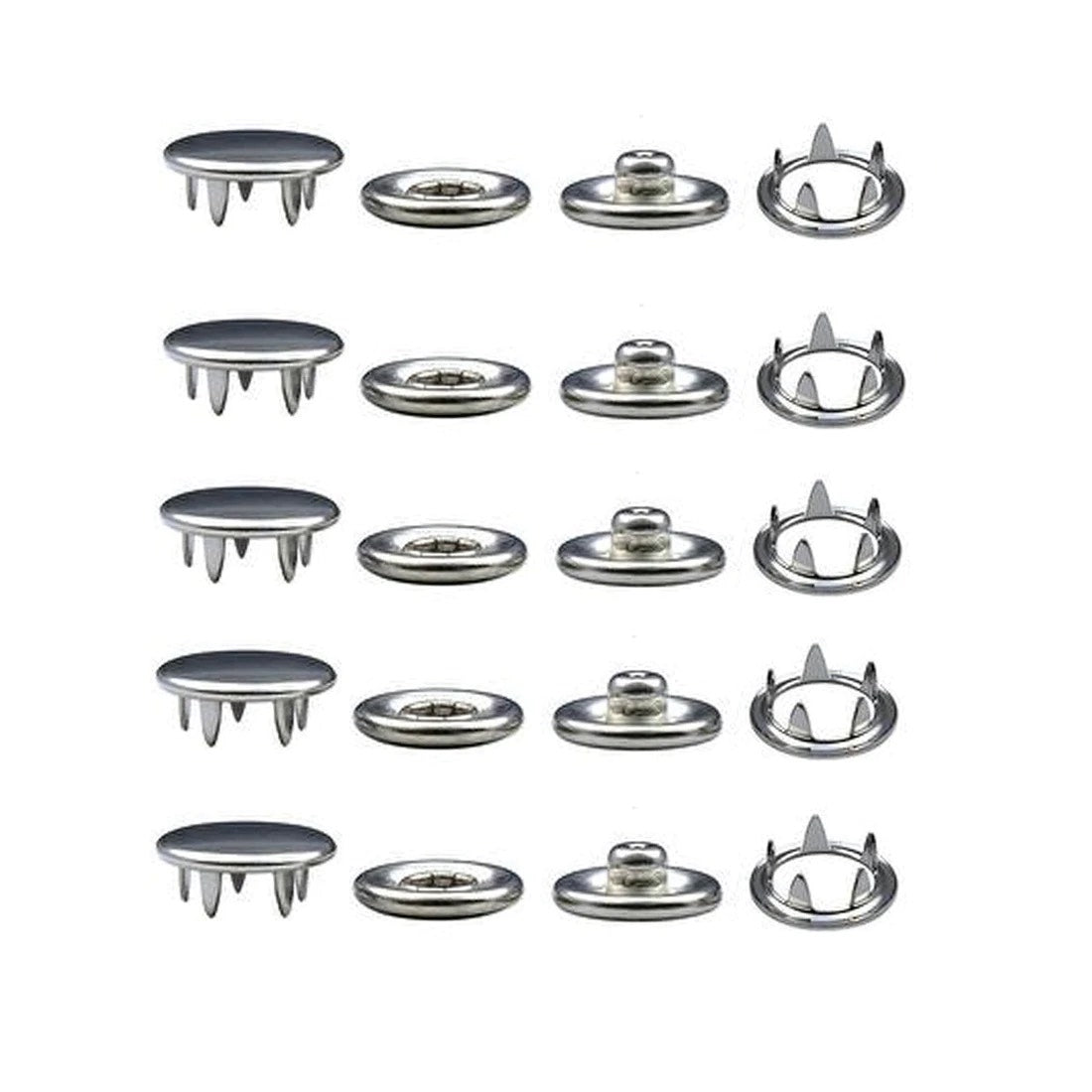 Capped Prong Snap Button Fastener 9,5 mm = 3/8"