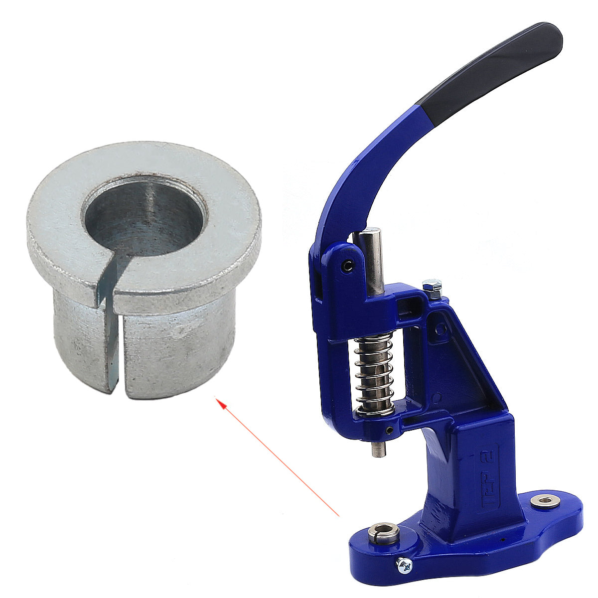 Green Machine Compatible Die Adapter Set, M8 to 1/4 Inch Upper Converter, 19 mm to 12 mm Lower Reducer for Hand Press Dies