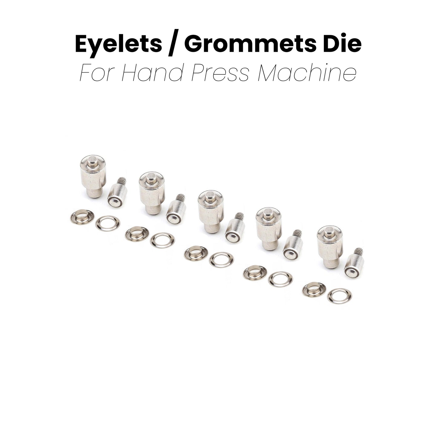 Grommet Press Machine with 5 Sizes Setting Dies