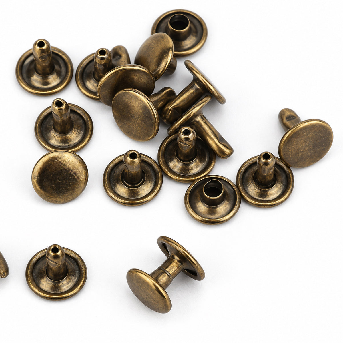 9 mm (0,35 inch) Double Cap Round Tubular Metal Rapid Rivet Stud