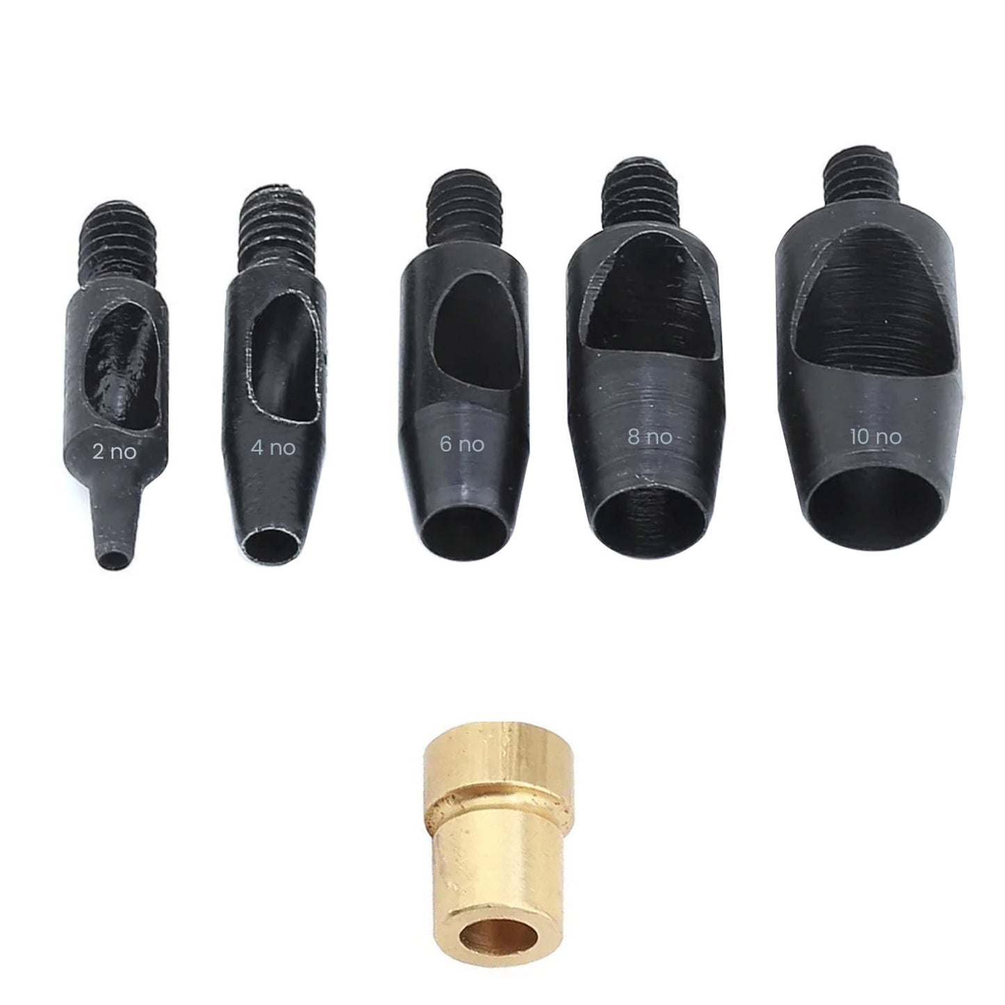 Hole Puncher Set, Punch Press Machine and 2, 4, 6, 8, 10 mm Interchangeable Punch Heads for Leather Craft and Fabric