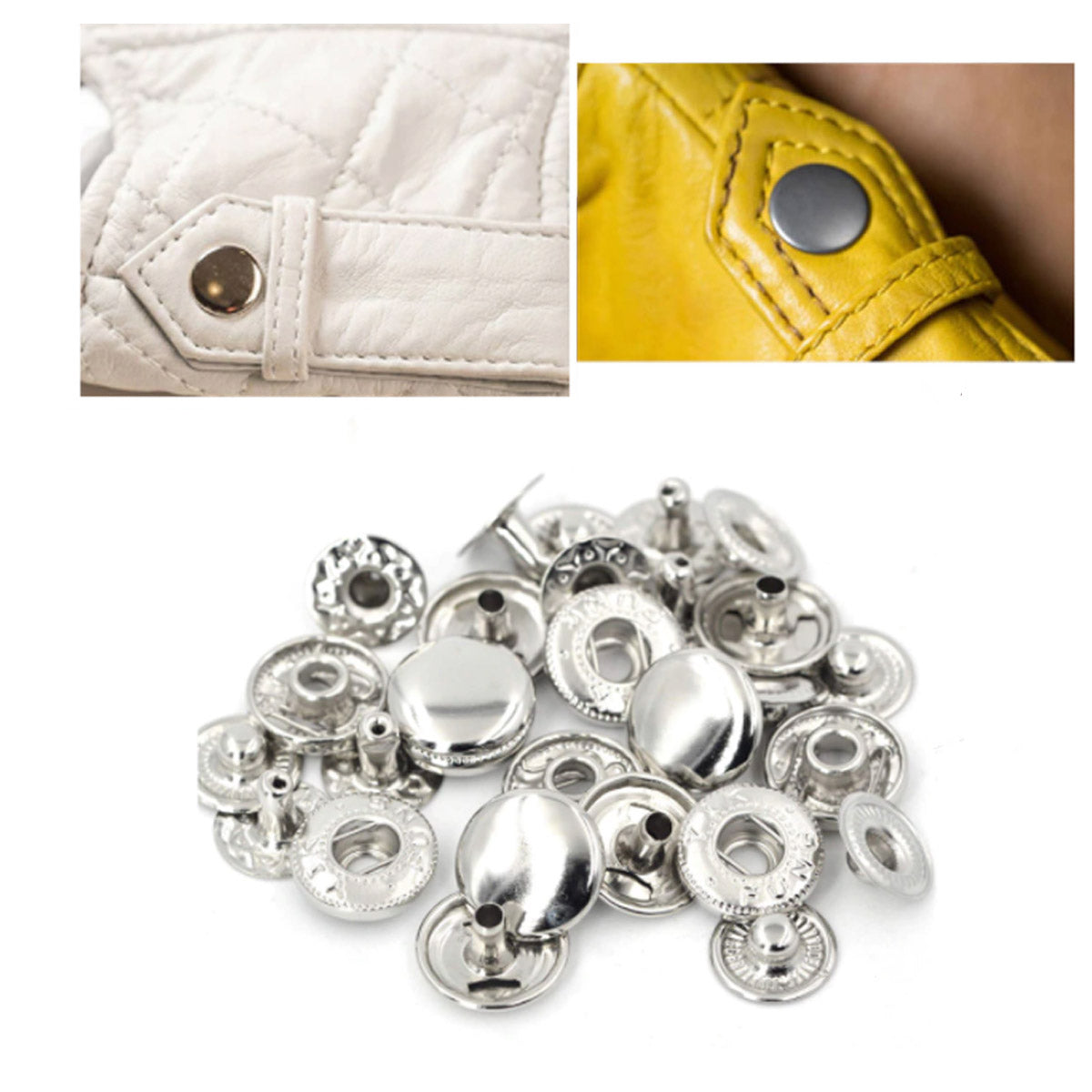 0.39 Inch (10 mm) Silver Stainless Steel Fashion Spring Snap Fasteners