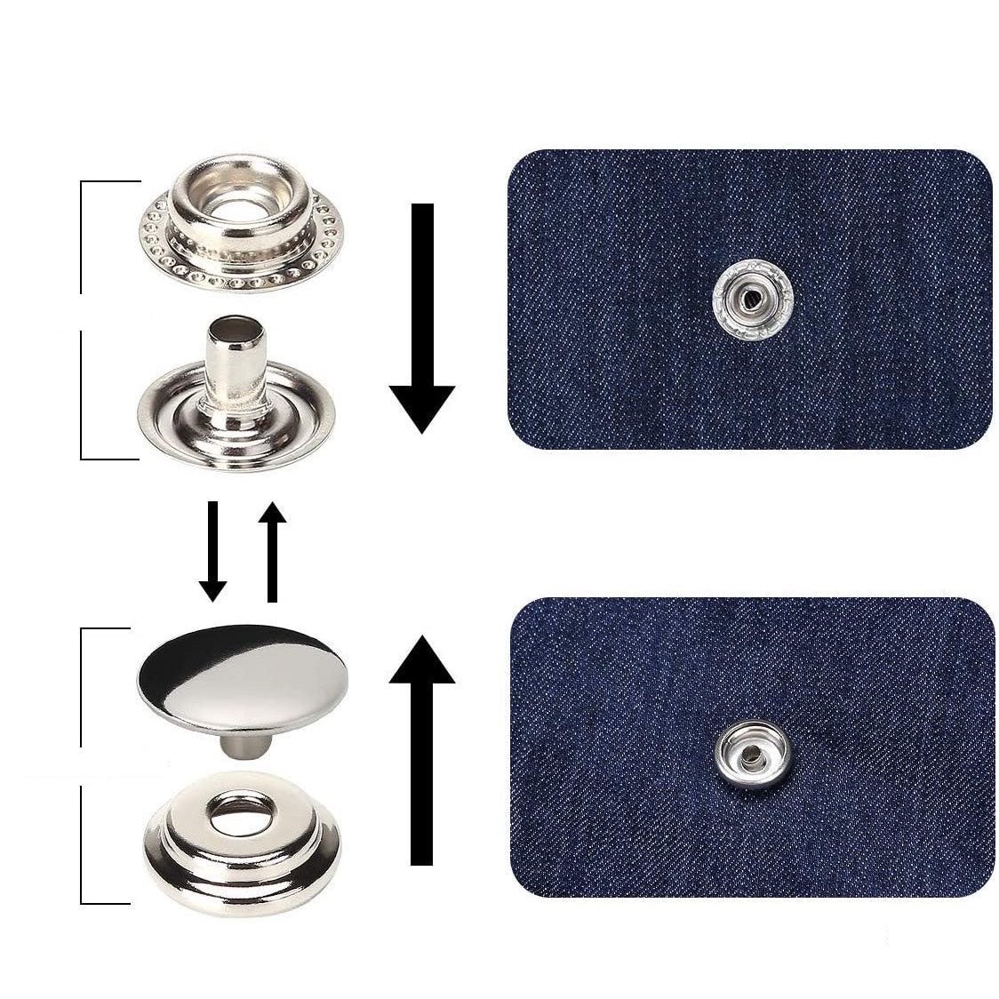 15 mm Stainless Steel Heavy Duty Snap Button Press Stud Cap