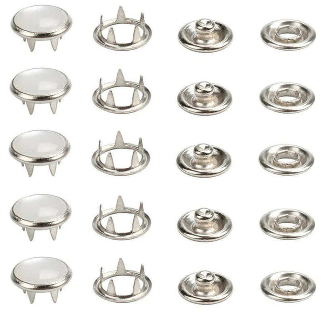 Pearl Capped Prong Snap Button Fastener 9,5 mm = 3/8"