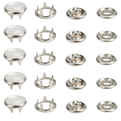 Pearl Capped Prong Snap Button Fastener 9,5 mm = 3/8"