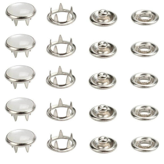 Pearl Capped Prong Snap Button Fastener 9,5 mm = 3/8"