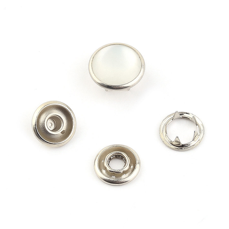 Pearl Capped Prong Snap Button Fastener 9,5 mm = 3/8"