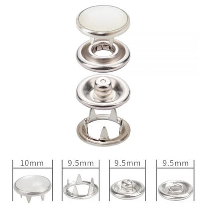Pearl Capped Prong Snap Button Fastener 9,5 mm = 3/8"