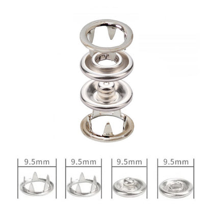1000 pcs Metal Snap Fastener Kit, 10 Types Sewing Hardware Set with Snaps, Eyelets, Rivets and Cover Button Blanks for Fabric