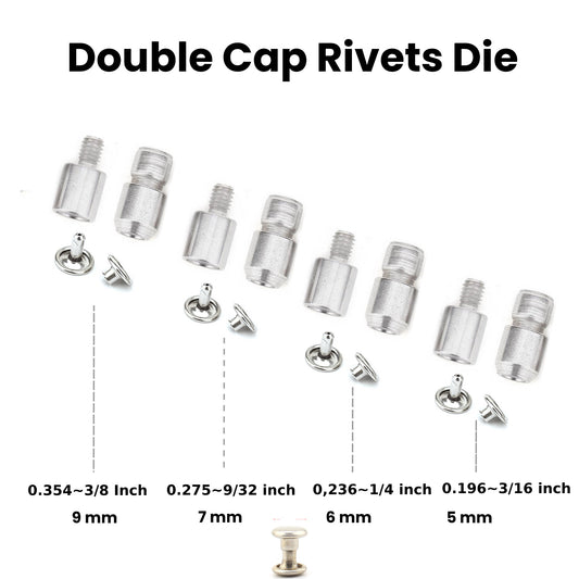 Ensembles de matrices de rivets à double capuchon, matrices de rivets de 5 mm, 6 mm, 7 mm et 9 mm pour presse à main