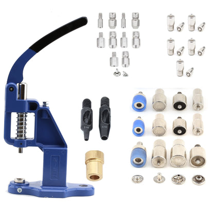 Snap Button Fastener, Rivet, Eyelet, Grommet Hand Press Machine with Setting Dies