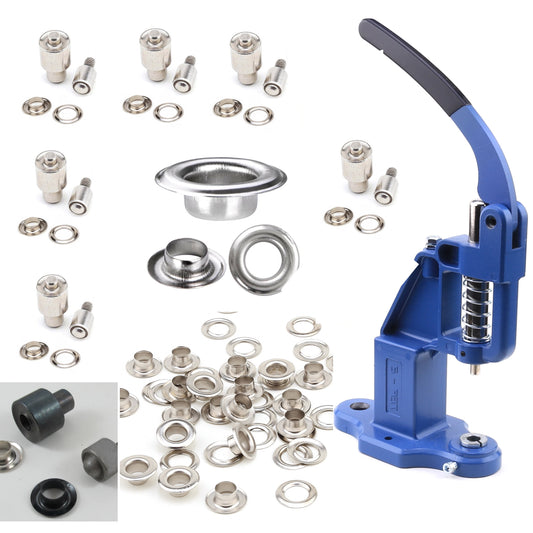 Kit d'outils de poinçonnage pour œillets et œillets à presse manuelle avec 7 jeux de matrices