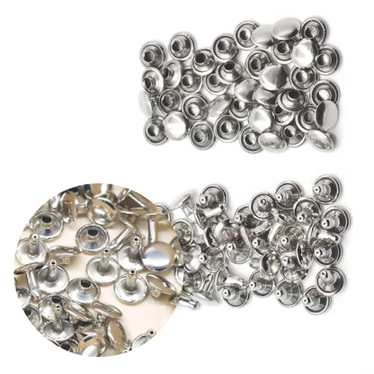 9 mm (0,35 inch) Double Cap Round Tubular Metal Rapid Rivet Stud