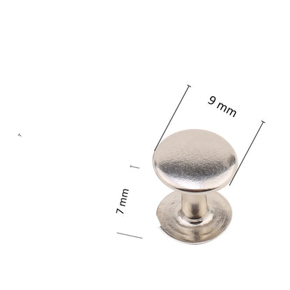 9 mm (0,35 inch) Double Cap Round Tubular Metal Rapid Rivet Stud
