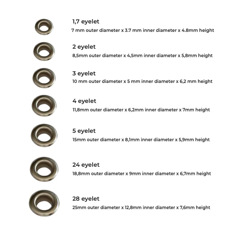 3/8'' (9mm) Eyelet Grommet Fastener Setting Dies for Hand Press Machine