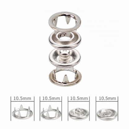 10,5 mm, 0.41" Open Prong Snap Button Fastener