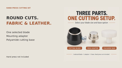 32 mm Fabric and Leather Circle Cutter Knife Die Kit for Hand Press