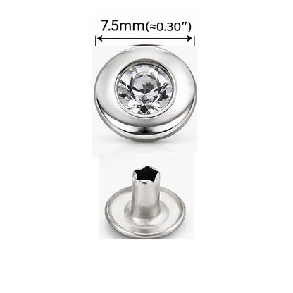 7,5 mm (0,30 inch) Crsytal Rhinestone Rivets