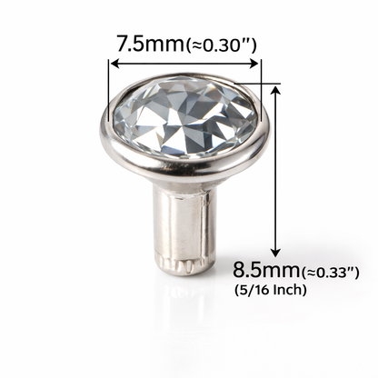 7,5 mm (0,30 inch) Crsytal Rhinestone Rivets