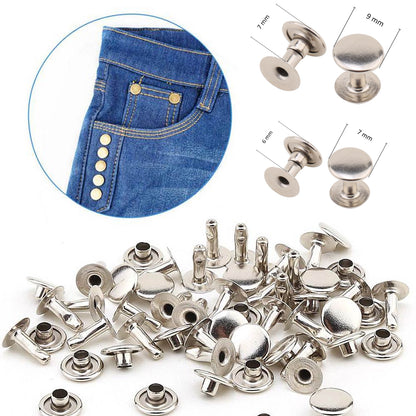 1000 pcs Metal Snap Fastener Kit, 10 Types Sewing Hardware Set with Snaps, Eyelets, Rivets and Cover Button Blanks for Fabric