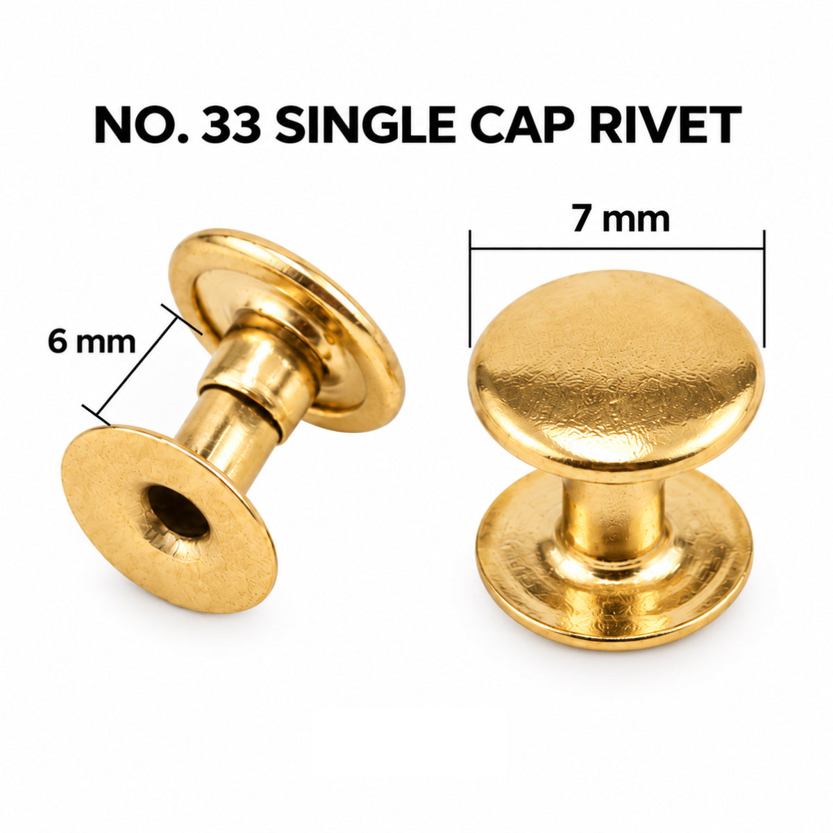 7 mm (0,28 inch) Single Cap Round Tubular Metal Rapid Rivet Stud