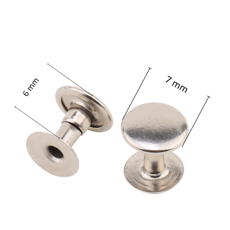 7 mm (0,28 inch) Single Cap Round Tubular Metal Rapid Rivet Stud
