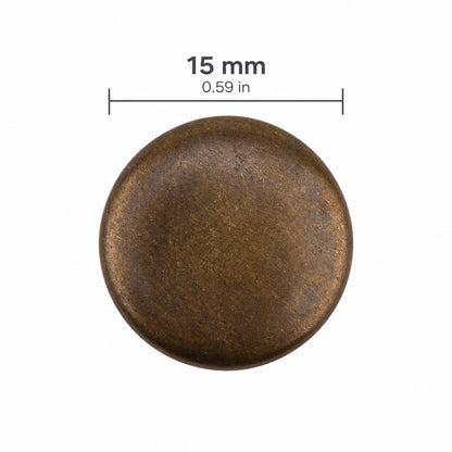 0.59 Inch (15 mm) Line 24 Antique Brass S Spring Snap Fasteners