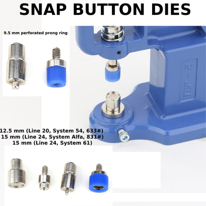 Eyelet Grommet, Snap Button, Rivet Tablet Hand Press Machine Complete Set