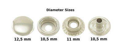 12,5 mm Line 20 Stainless Steel Marine Grade Snap Fasteners