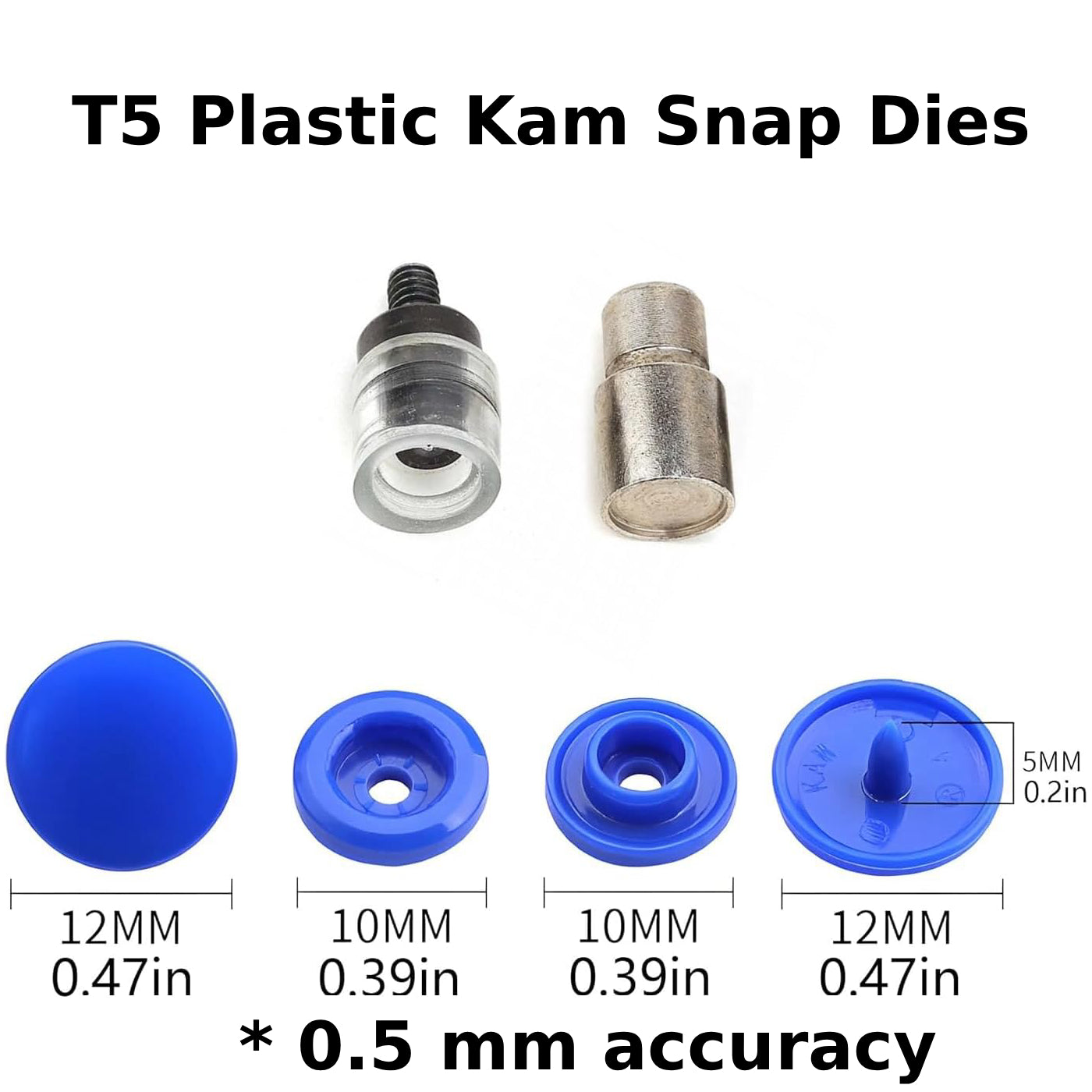 12 mm T5 Plastic Snap Die for Hand Press Machine