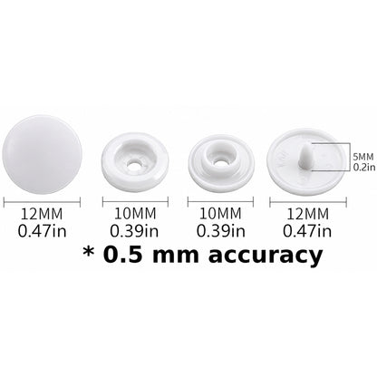 0.47 Inch (12 mm) T5 Plastic Snap Fasteners